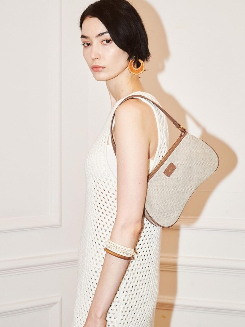JW PEI Bag in Beige with Brown Trim - Women